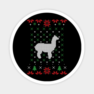 Funny Alpaca Llamas Ugly Christmas Sweater Magnet